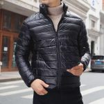 Giacca invernale leggera | Piumino da uomo leggero imbottito giacche da uomo giacca da uomo autunno e inverno giacche casual con tasche con cerniera piumini da uomo cappotti invernali da uomo, Nero , :