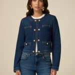 Giacca in denim con bottoni araldici
