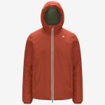 K WAY Uomo Jack St Warm Double Rosso Pompeiano Reversibile Verde Cipresso