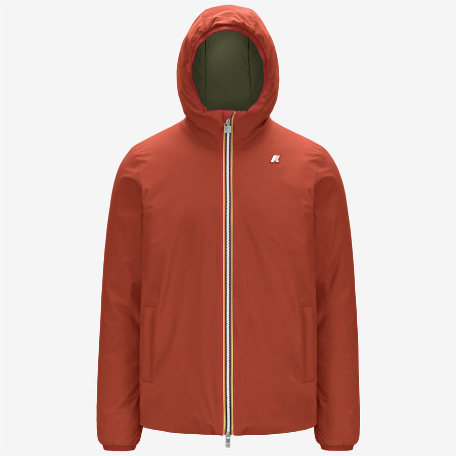 giacca-k-way-194xjh-1.jpg K WAY Uomo Jack St Warm Double Rosso Pompeiano Reversibile Verde Cipresso - immagine 1