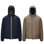 K WAY Uomo Jacques Warm Double Blu Scuro Reversibile Beige