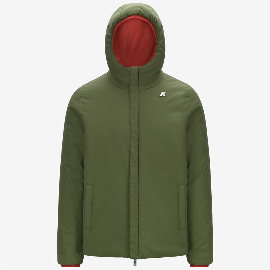 giacca-k-way-uomo-556hsm-1.jpg K WAY Uomo Jack St Warm Double Rosso Pompeiano Reversibile Verde Cipresso - immagine 1