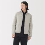 Giacca leggera con colletto alla coreana in nylon riciclato da uomo (Grigio Argento Chiaro XS)