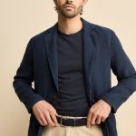 Giacca Blu in Lino BLU NOTTE 46