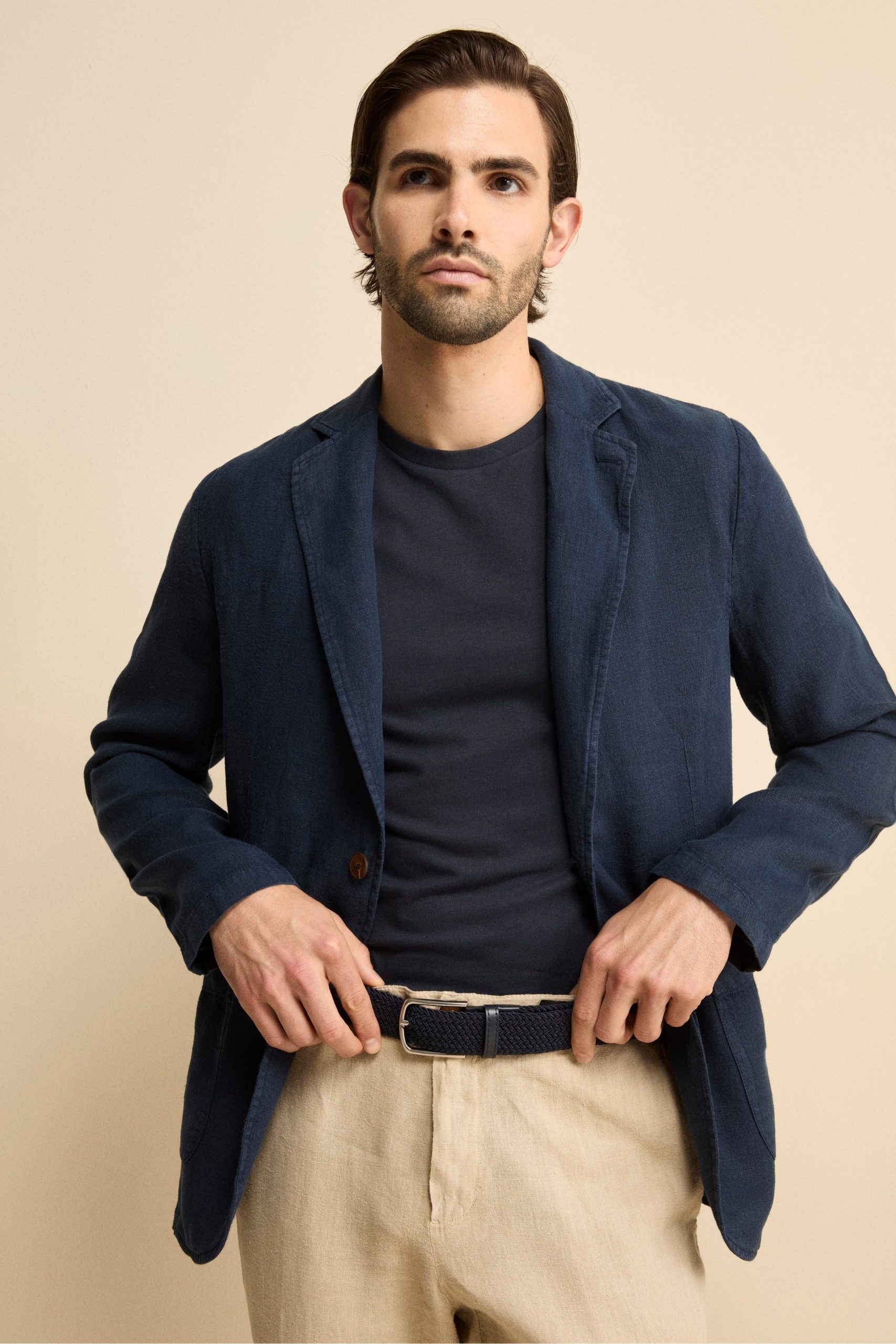giacca-lino-uomo-137xre-1.jpg Giacca Blu in Lino BLU NOTTE 46 - immagine 1