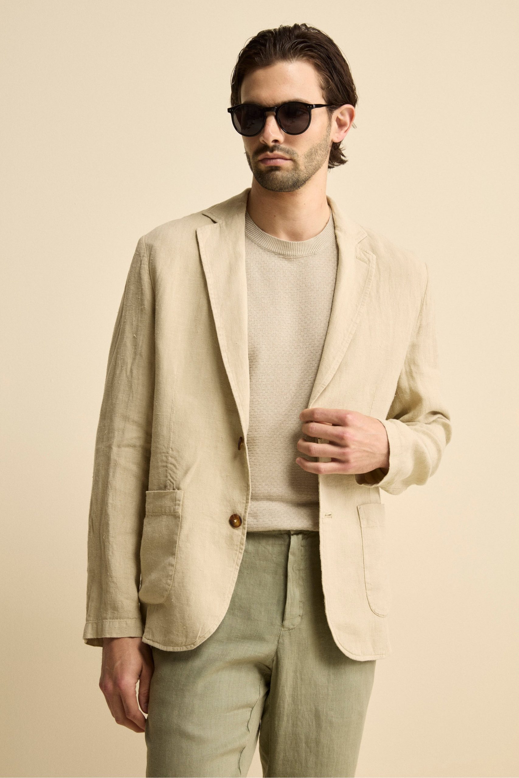 giacca-lino-uomo-203fgt-1.jpg Giacca Beige in Lino BEIGE 46 - immagine 1