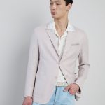 Giacca Monopetto in Lino Lana e Seta da Uomo Slim Fit 26 CIPRIA / 42