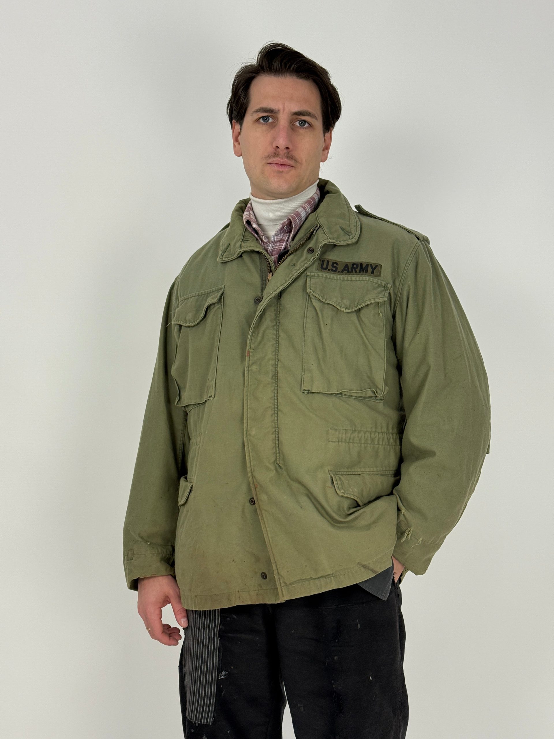 giacca-militare-uomo-366oje-1.jpg Giacca Cargo Militare Uomo – Giacca Field In Cotone Con Colletto Coreano, Tasche Multiple E Chiusura Cerniera, - immagine 1