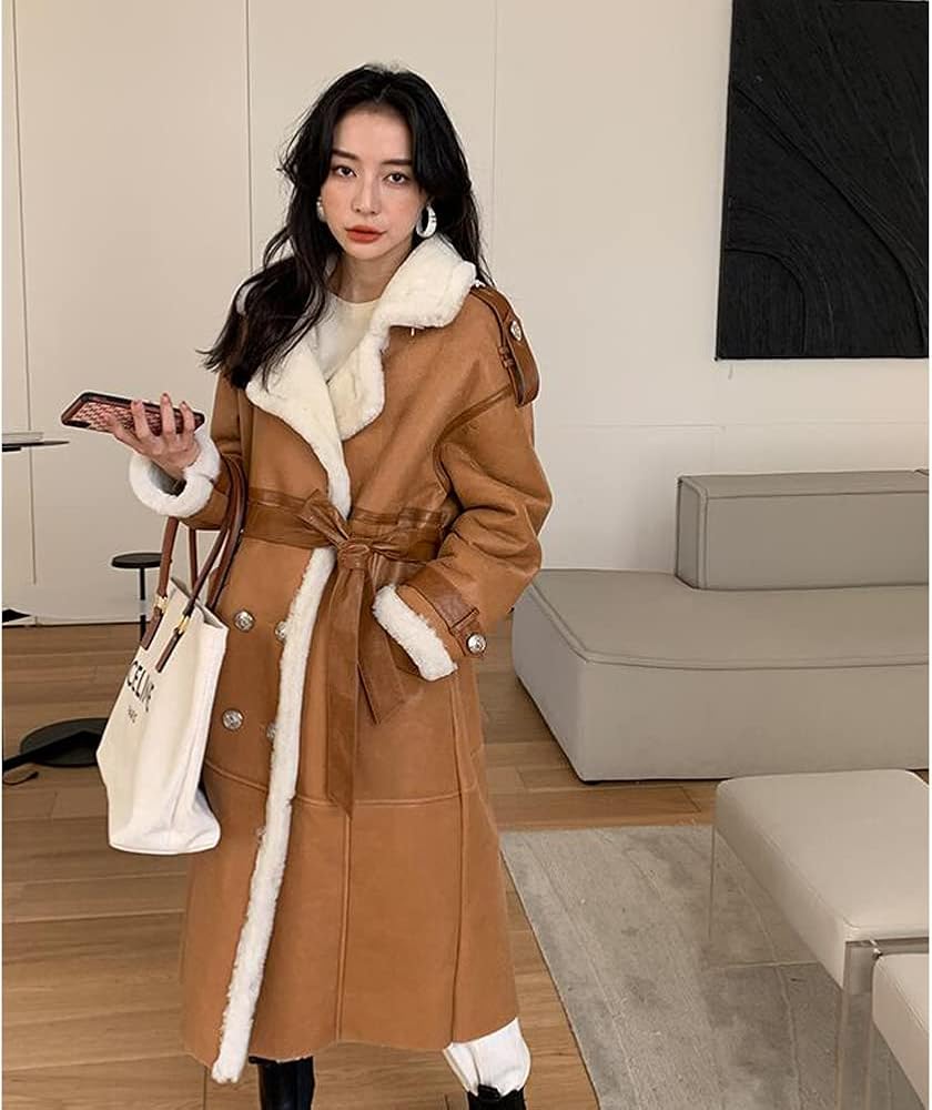 giacca-montone-423egb-1.jpg Denny&Dora Giacca Donna in Vera Pelle Shearling di Montone Cappotto Lungo in Montone Marrone (as1, alpha, x l, regular, normal, Marrone, XL) : Amazon.it: Moda - immagine 1