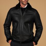Montone Shearling color nero da Uomo