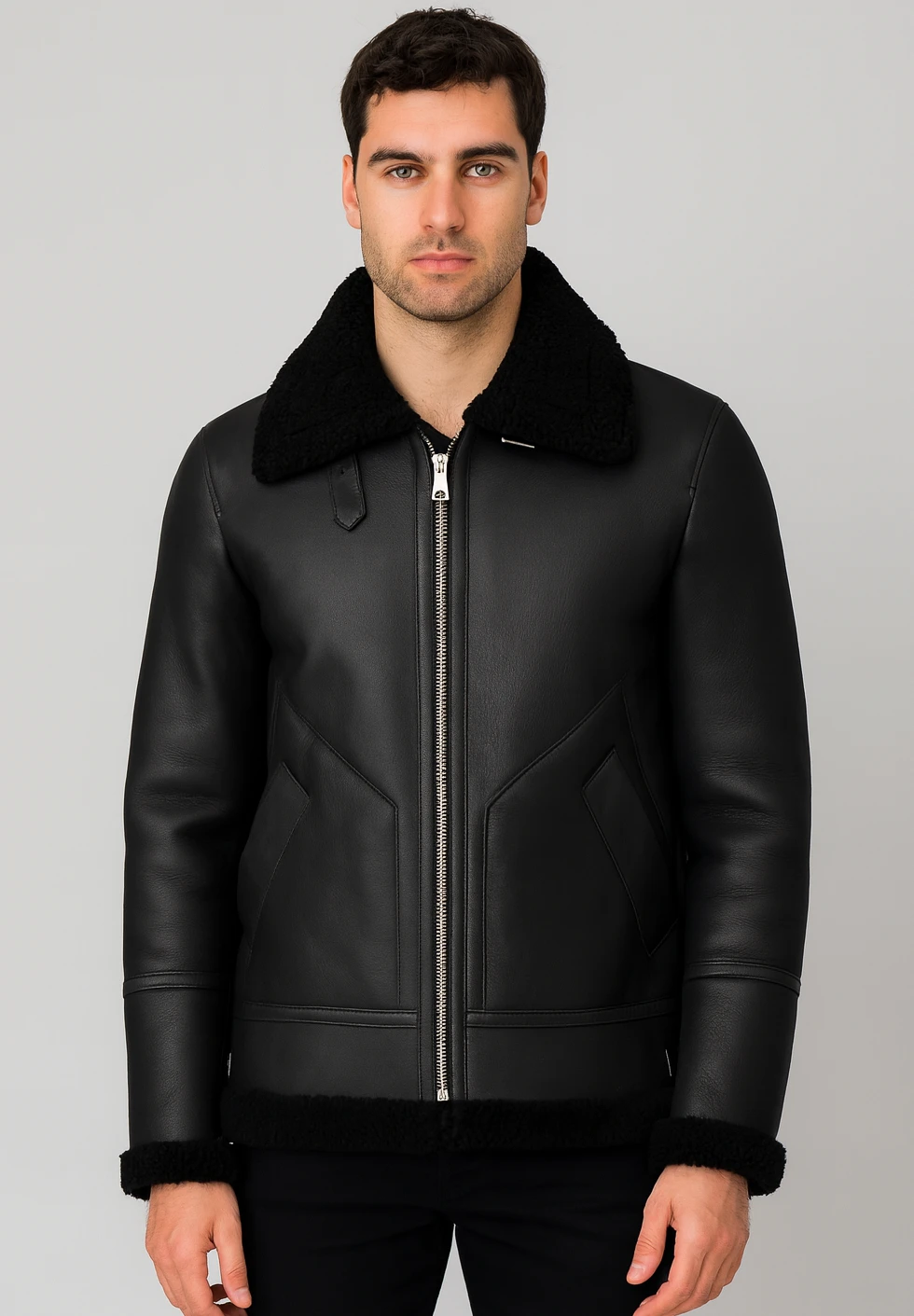 giacca-montone-uomo-322tsi.webp Giacca in Pelle di Montone – The Hunter – Giubbotto Invernale Uomo di Lusso - immagine 1