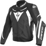 DAINESE GIACCA IN PELLE ESTIVA SUPER SPEED 3 TRAFORATA NERO BIANCO