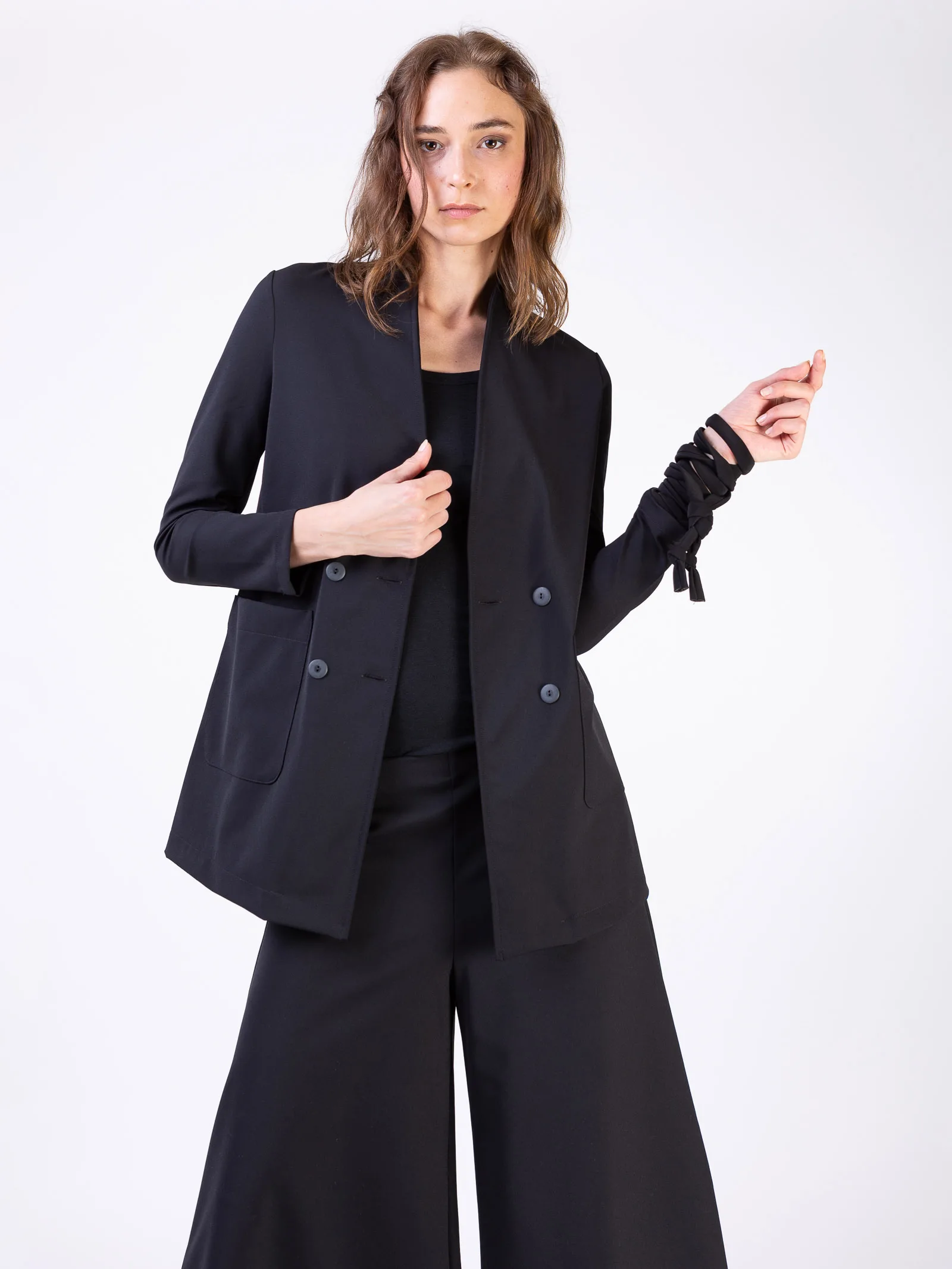 giacca-nera-donna-137rgk.webp Blazer Giacca Nera Lunga Donna Blazer Oversize Outfit Giacca Nera Elegante Blazer Giacca Lana - immagine 1