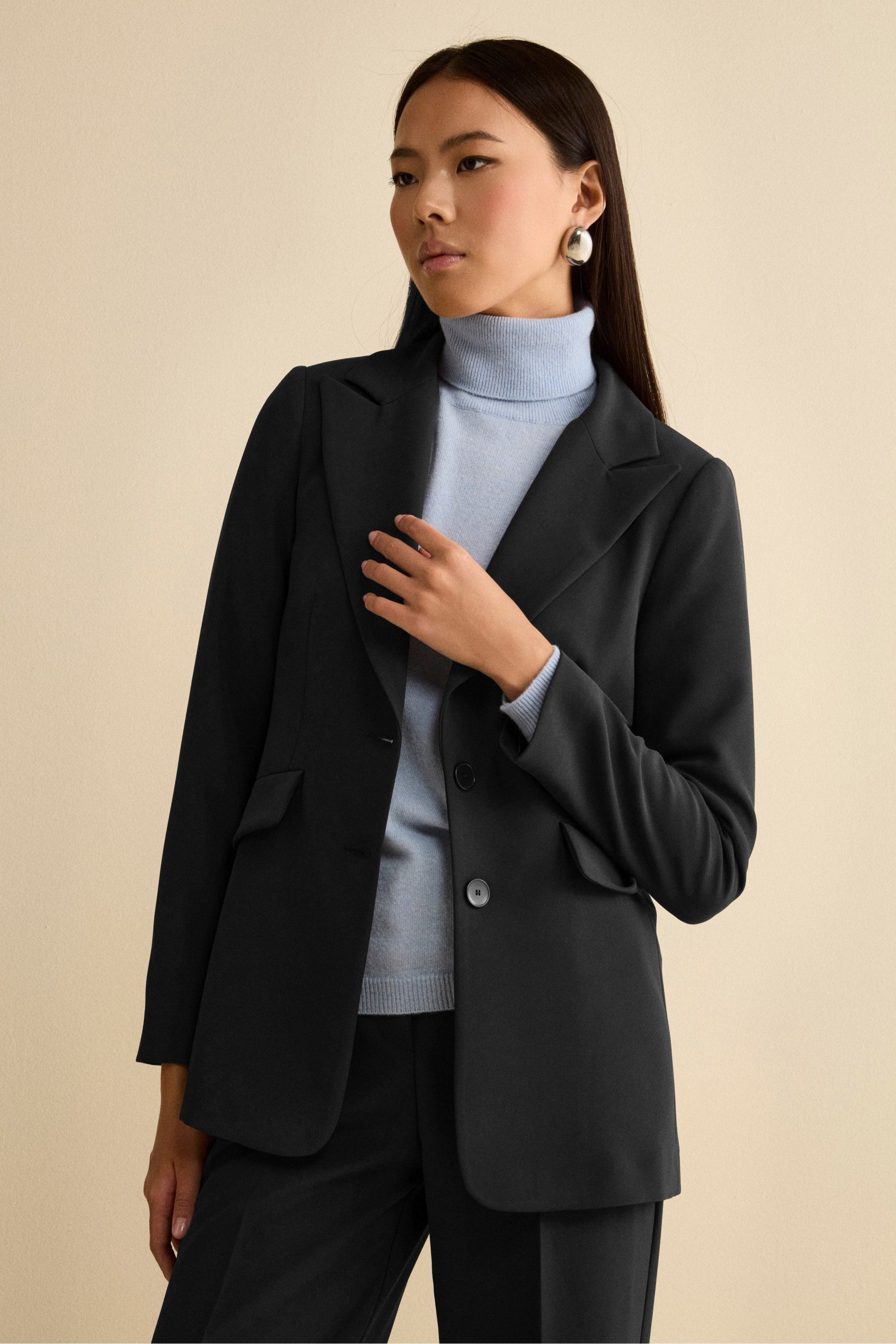 giacca-nera-donna-407fgd-1.jpg Giacca Bistretch Foderata Regular Fit NERO 38 - immagine 1