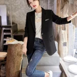 Giacca tailleur donna blazer spezzato ufficio nero over elegante slim 32232