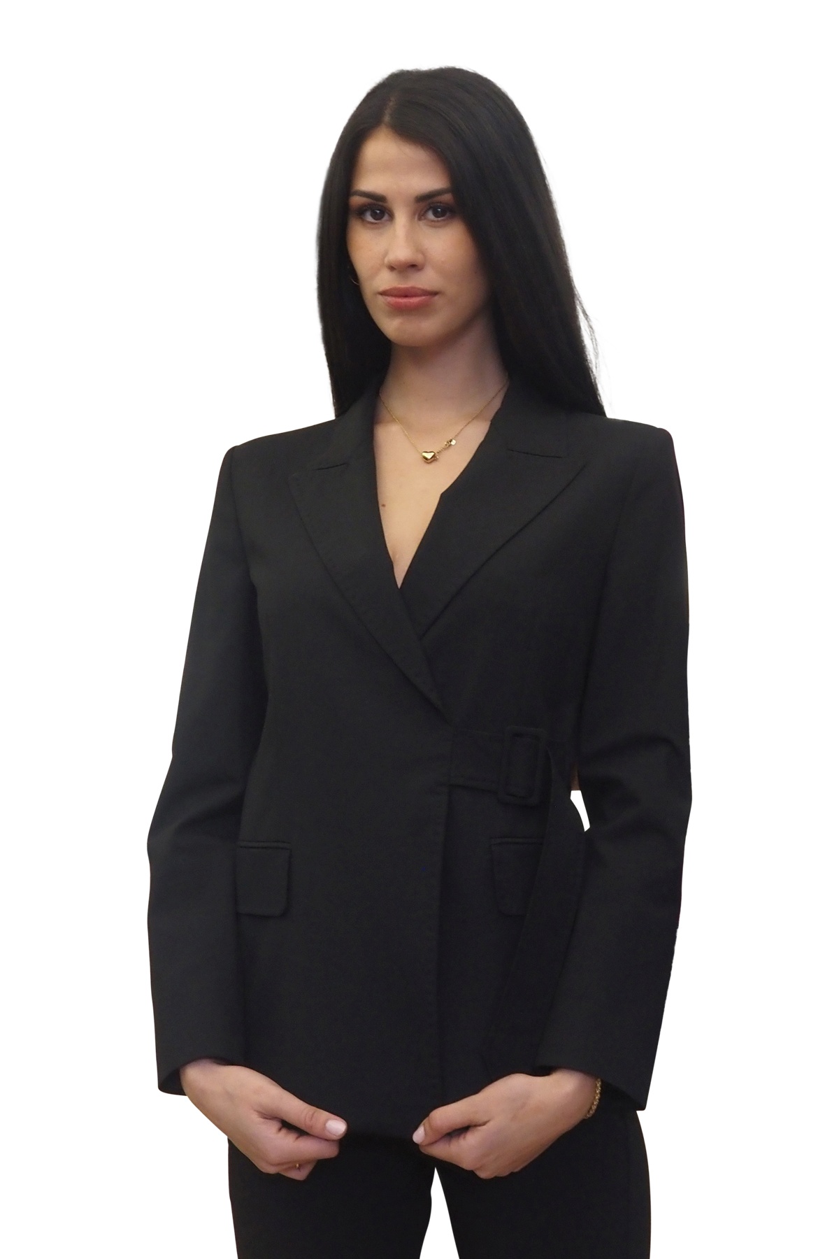 giacca-nera-donna-696efp-1.jpg Giacca donna nera con cintura - immagine 1