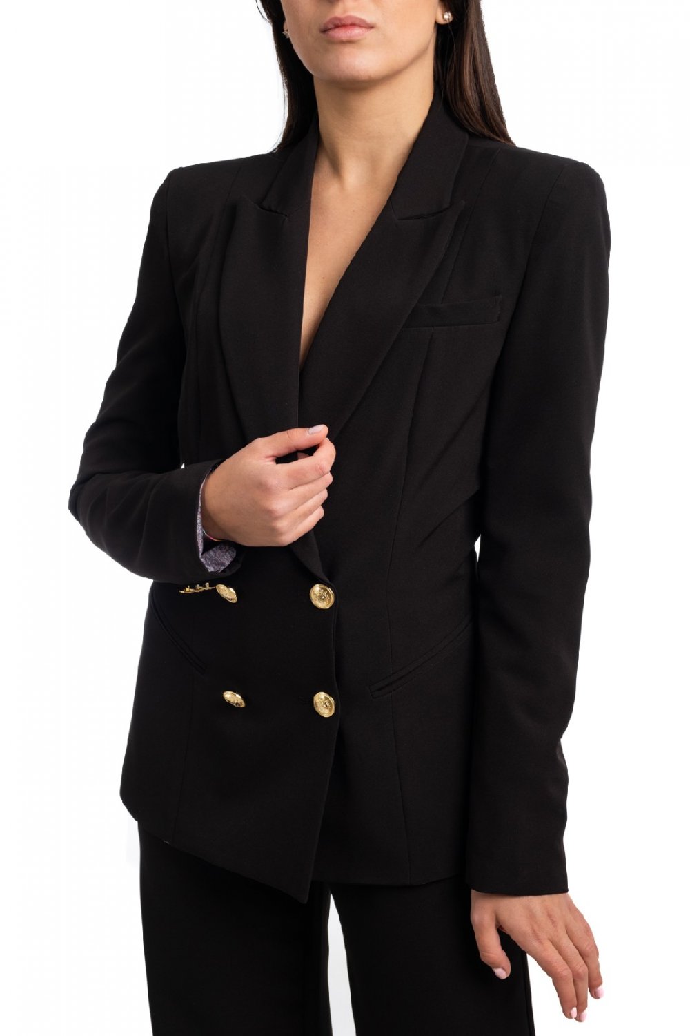 giacca-nera-donna-818enl-1.jpg GIACCA NERA DONNA SILENCE LIMITED NP5052MS Choose Fashion Store - immagine 1