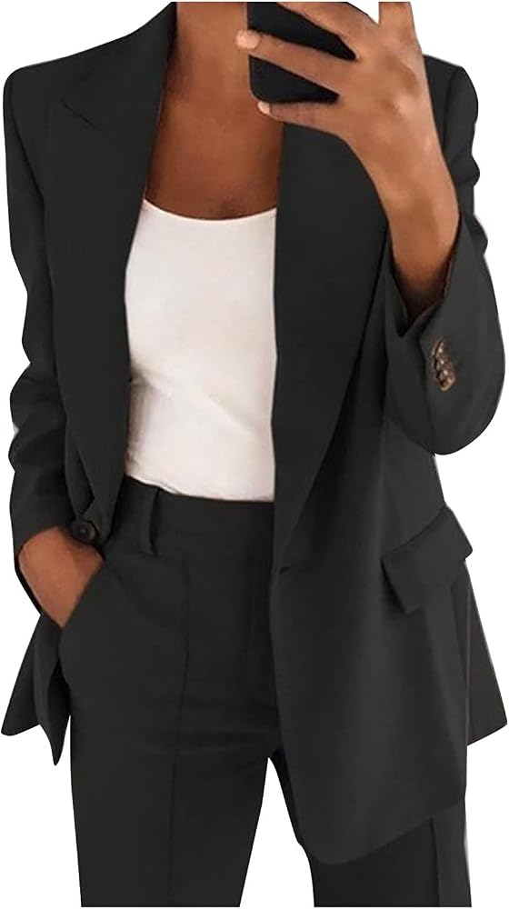 giacca-nera-donna-950udj-1.jpg Blazer Donna Elegante Nero Lungo Sweatblazer Sportivo Donna Manica Lunga Vita Lunga Giacca Lunga Giacca Donna Autunno Giubbotto Lungo Giacca Estiva Leggera, A001 nero, S : Amazon.it: Moda - immagine 1