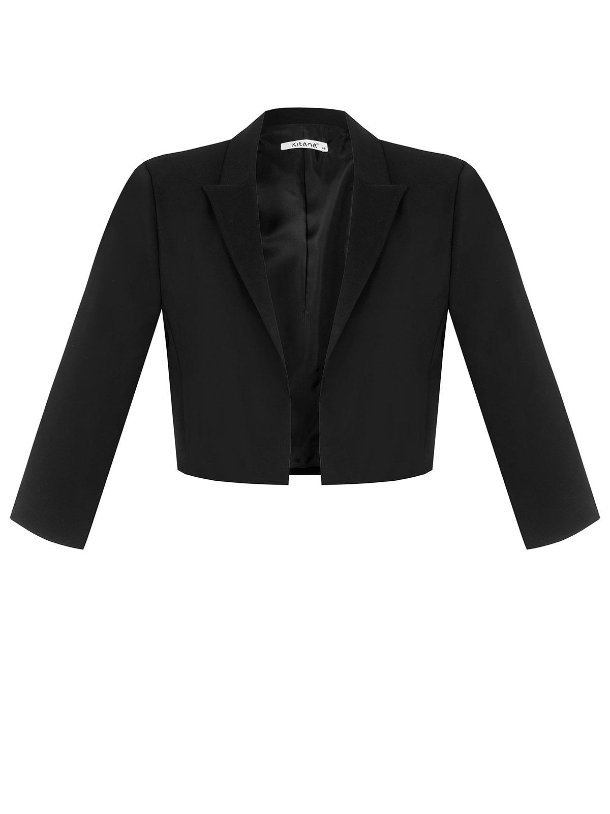 giacca-nera-donna-953kmj-1.jpg Blazer donna corto elegante in tessuto tecnico curvy - immagine 1