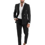 Giacca Nera Blazer Abito Uomo Giacca Uomo Monopetto Nera In Velluto Liscio Con Rever In Raso