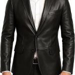 e Genius Giacca da uomo in vera pelle nera, classica ed elegante, in morbida pelle, Blazer in Pelle Nera, XXS : Amazon.it: Moda