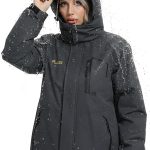 Mnking Giacca Sci Neve Donna Pile Completamente Impermeabile con Cappuccio | Giacca Giubbotto Montagna Trekking Snowboard Softshell Cappotto Invernale Antivento Caldo All'aperto (Grigio,XXL) : Amazon.it: Moda