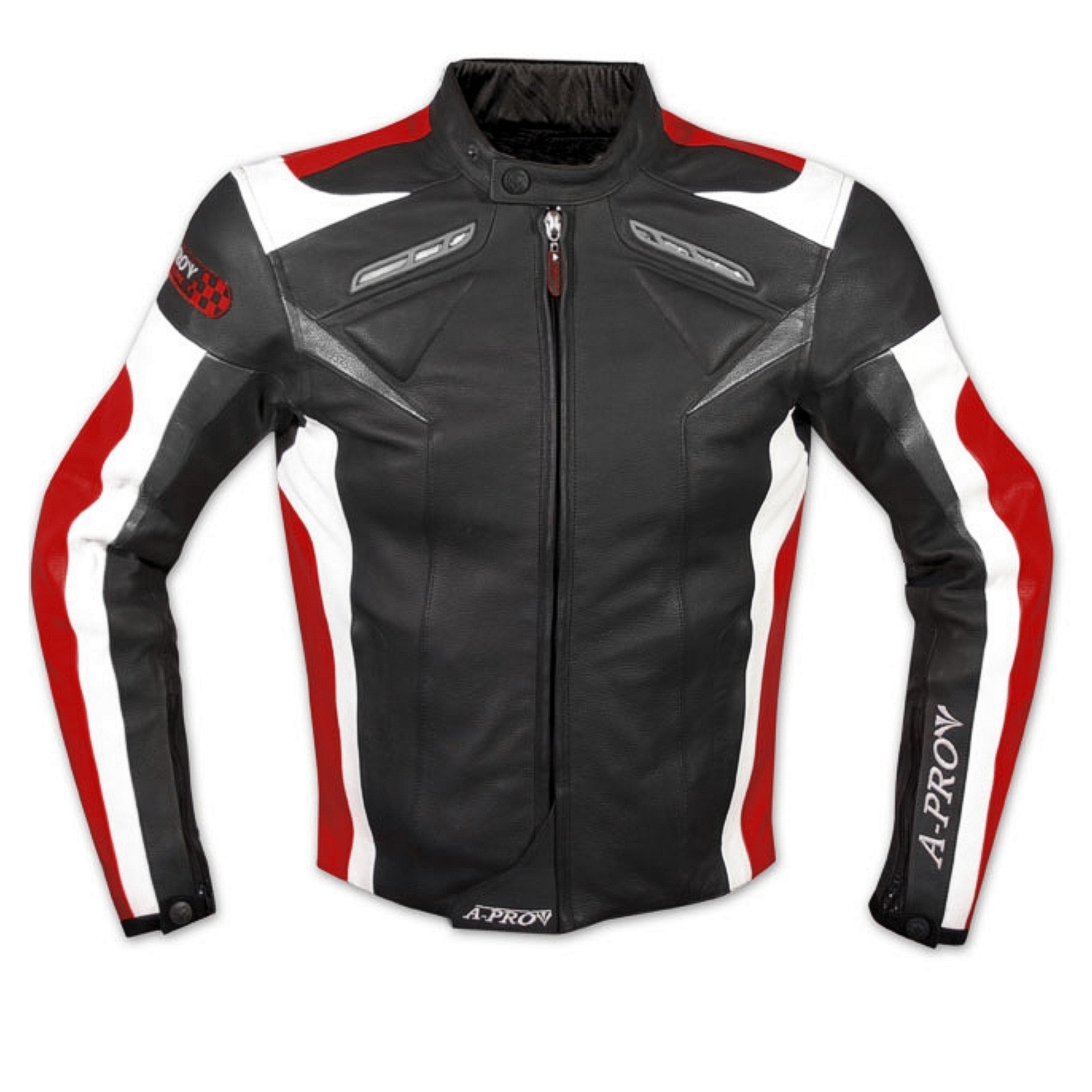 giacca-pelle-moto-090kvi-1.jpg Moto Giacca Pelle Motociclismo Gilet Estraibile Protezioni CE Traspirante Rosso - immagine 1