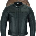 Texpeed Giacca da moto in pelle da uomo con protezioni Motociclista giubbotto da touring/turismo con vera protezione Biker CE armor (EN 1621 1) Inverno invernale o estate Nero XL :