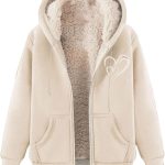 Generico Giacca In Pile Donna Elegante Curvy Felpa Imbottita Con Zip E Cappuccio Oversize Leggera Giacche Pile Teddy Fleece Caldo Comodo Giacca ...