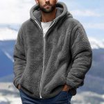 Generico Giacca Pile Uomo con Zip,Felpa Pile Teddy Uomo Maniche Lunghe con Cappuccio E Cerniera Intera Caldo Giacche Tinta Unita in Morbido Peloso Termica Cappotto Casual Invernale Outdoor : Amazon.it: Moda