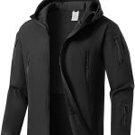 WINKEEY Giacca da Uomo Giacca Softshell con Cappuccio Autunno Invernale Giacca esterna impermeabile e antivento foderata in pile caldo,nero S : Amazon.it: Moda