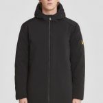 Giacca lunga nera in softshell