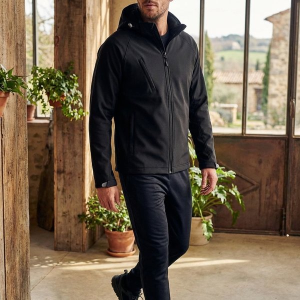 giacca-softshell-uomo-376aym-1.jpg Kariban K413 GIACCA SOFTSHELL CON CAPPUCCIO DA UOMO - immagine 1