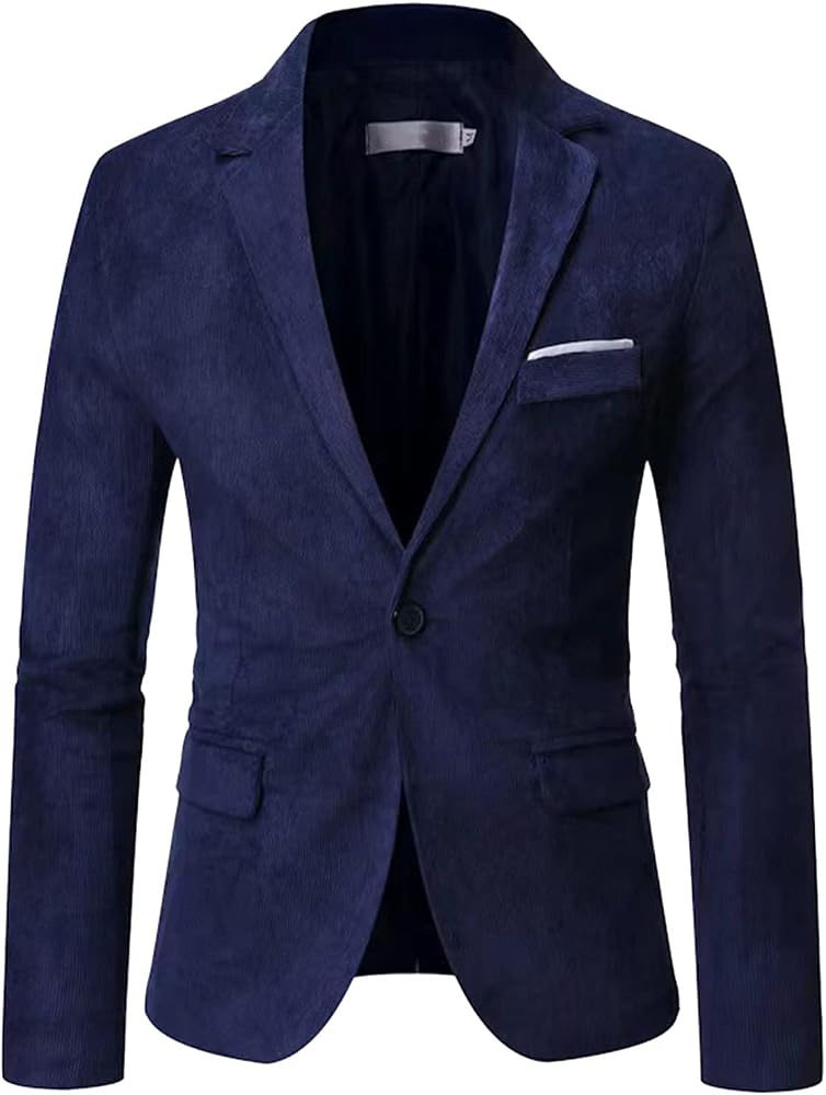 giacca-sportiva-uomo-610hwj-1.jpg Giacca da uomo sportiva: giacca da smoking da uomo, sportiva, 1 bottone, tinta unita, da lavoro, alla moda, classica, per il tempo libero, Blu marino, M : Amazon.it: Moda - immagine 1