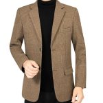 Blazer Uomo,Blazer in Tweed da Uomo Giacca Slim Fit Maniche Lunghe 2 Bottoni Blazer Sartoriale Cardigan A Quadri Casual Business Smart Suit Cappotto Sportivo Giacca Blazer da Smoking,Marrone,XL : Amazon.it: Moda