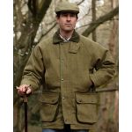 Giaccone nuovo da uomo imbottito e impermeabile in tweed verde foresta