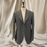 Giacca Blazer in Pura Lana Tweed Grigio