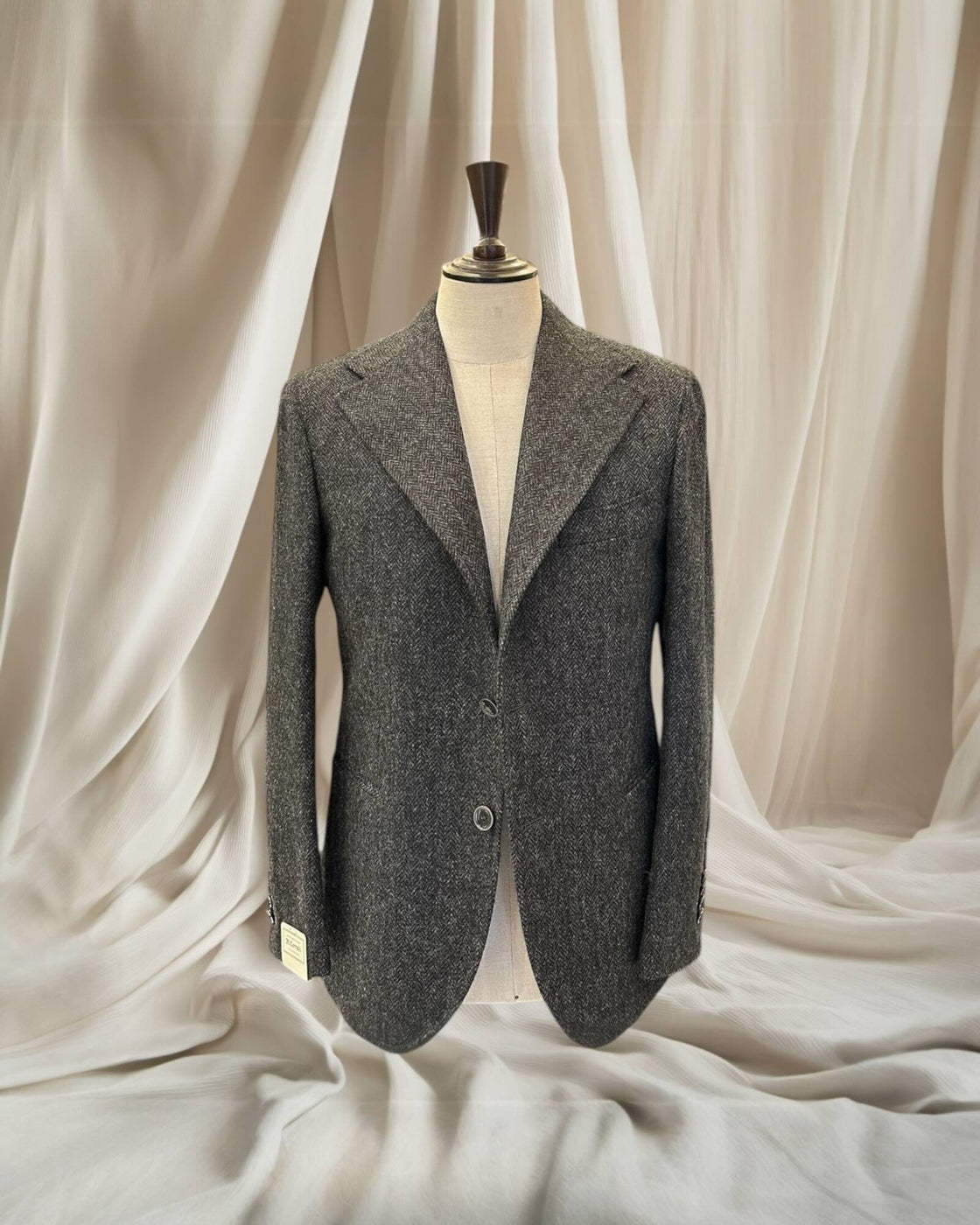 giacca-tweed-578aqa-1.jpg Giacca Blazer in Pura Lana Tweed Grigio - immagine 1
