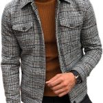 LiuPinp Giacca Uomo A Quadri Casual Slim Fit Per Uomo Alla Moda Giacca Di Transizione Primavera E Autunno Basic Simply Classic Boutique Giacca Uomo A Grey S : Amazon.it: Moda
