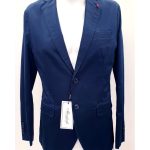 Giacca Uomo Casual e Cerimonia, Modello Slim, Colore Blu in Cotone Elasticizzato, Manfredi