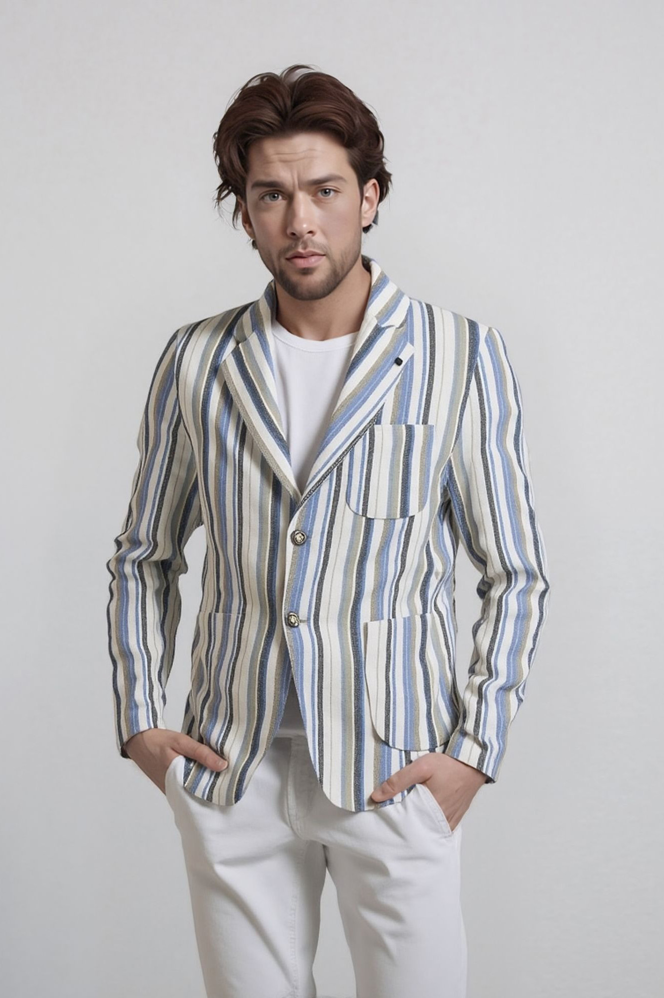 giacca-uomo-casual-411rvx-1.jpg Giacca uomo a righe - immagine 1