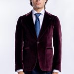 Giacca uomo monopetto bordeaux in velluto liscio sartoriale slim fit rever largo Carillo Moda | Abbigliamento uomo e donna, scarpe e accessori