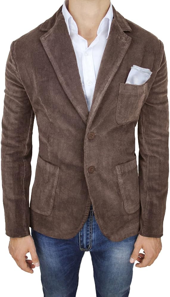 giacca-velluto-uomo-234fnh-1.jpg Giacca Uomo Invernale in Velluto Marrone Testa di Moro Blazer Cappotto Casual Elegante (S, Marrone) : Amazon.it: Moda - immagine 1