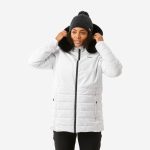 Giacca sci donna 100 WARM LONG bianca