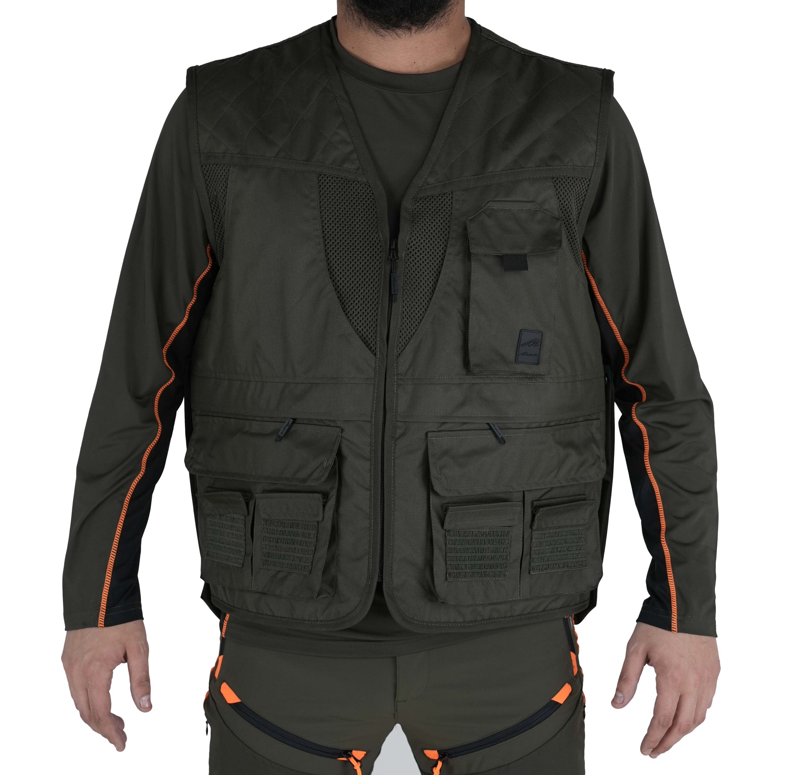 gilet-da-caccia-586onq-1.jpg Gilet da Caccia Masseria MV20 Verde Multitasche | Caccia Megastore - immagine 1