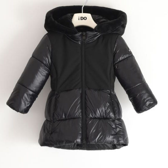 giubbotto-bambina-120oiu-1.jpg Giubbotto bambina imbottito con cappuccio con pelliccia - immagine 1