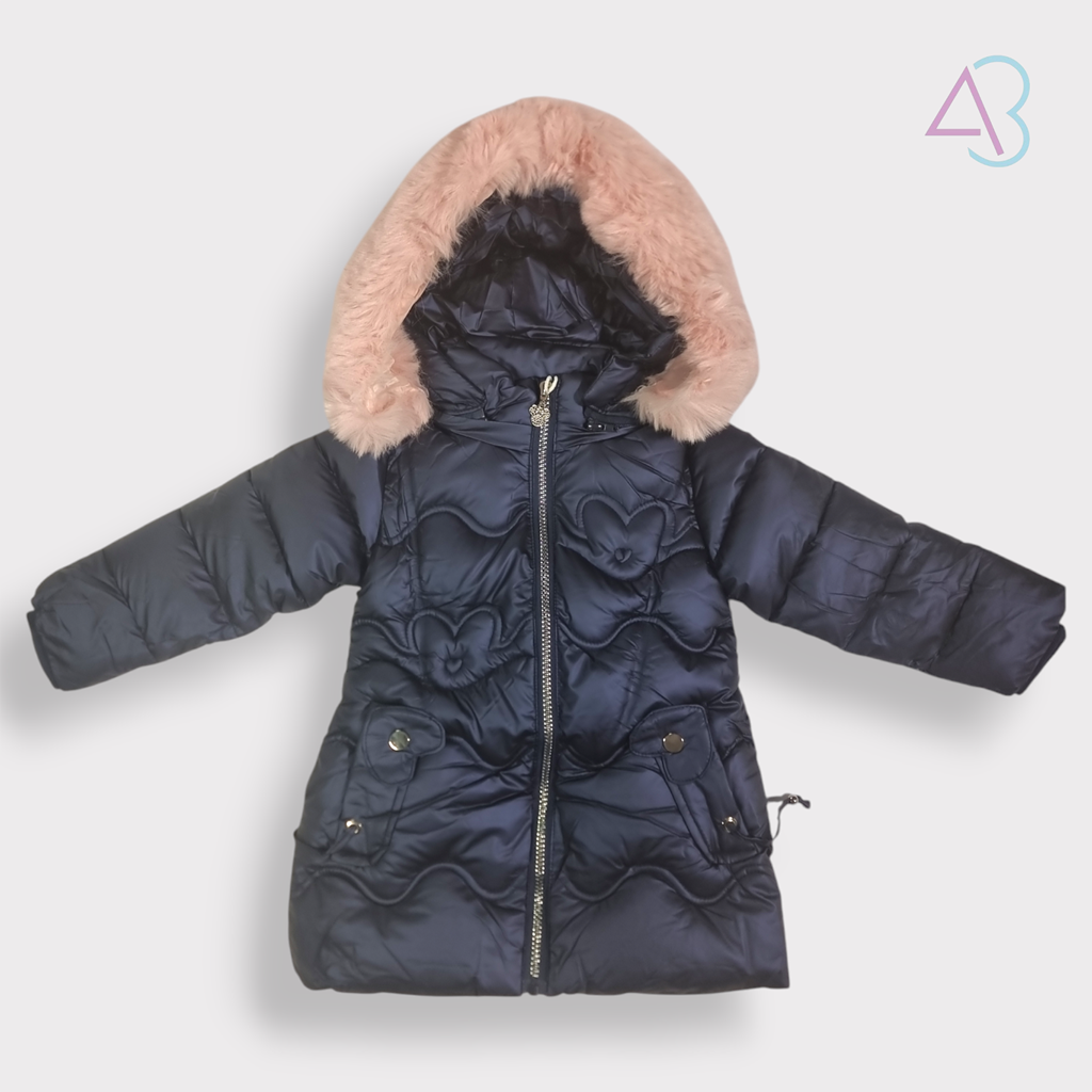 giubbotto-bambina-invernale-936nyh.png Giubbotto Invernale Imbottito Per Bambina Con Cappuccio E Collo In Pelliccia, Poliestere, Taglie 3 14 Anni - immagine 1