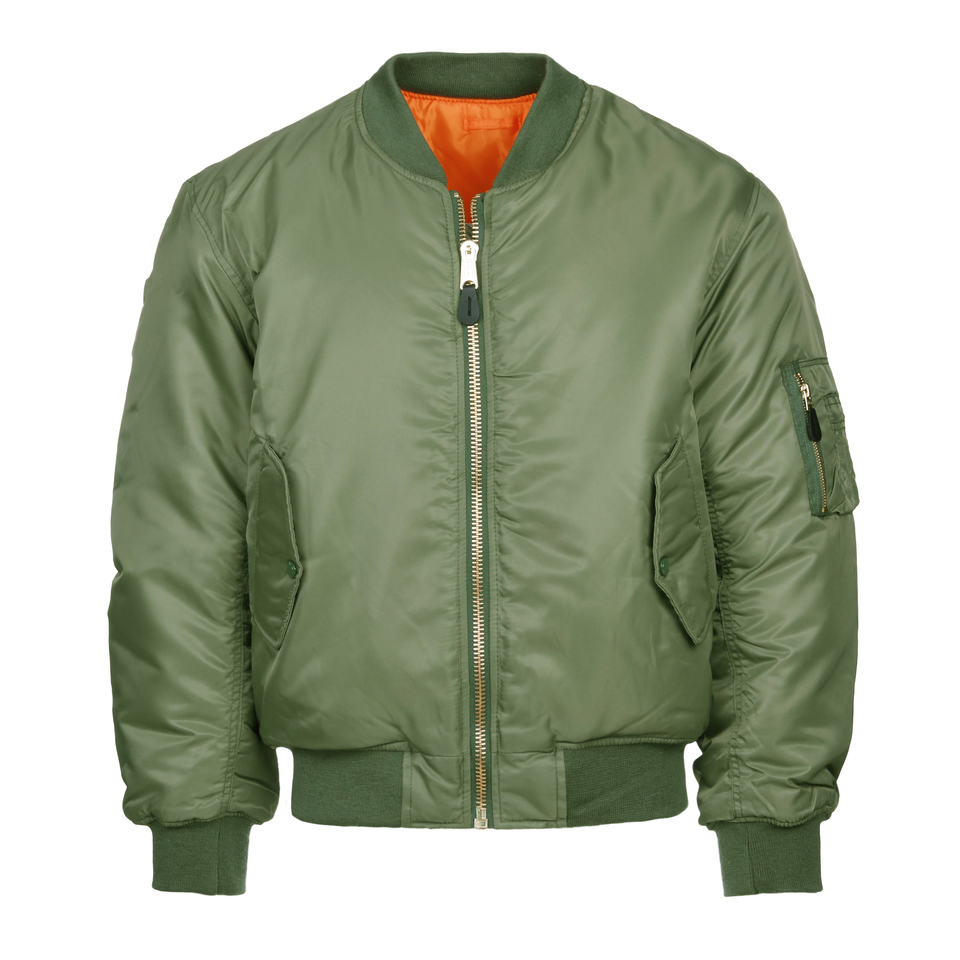 giubbotto-bomber-uomo-054weo-1.jpg Giubbotto Bomber MA1 Flight Jacket Verde Arancione - immagine 1