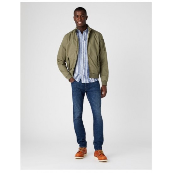 giubbotto-bomber-uomo-142vnn-1.jpg GIUBBOTTO UOMO BOMBER WRANGLER HARRINGTON JACKET IN DUSTY COTONE - immagine 1