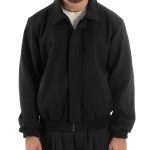 Giubbotto Uomo Panno Caldo Bomber Con Colletto Giacca Con Zip Tinta Unita Nero GIOSAL G3248A S